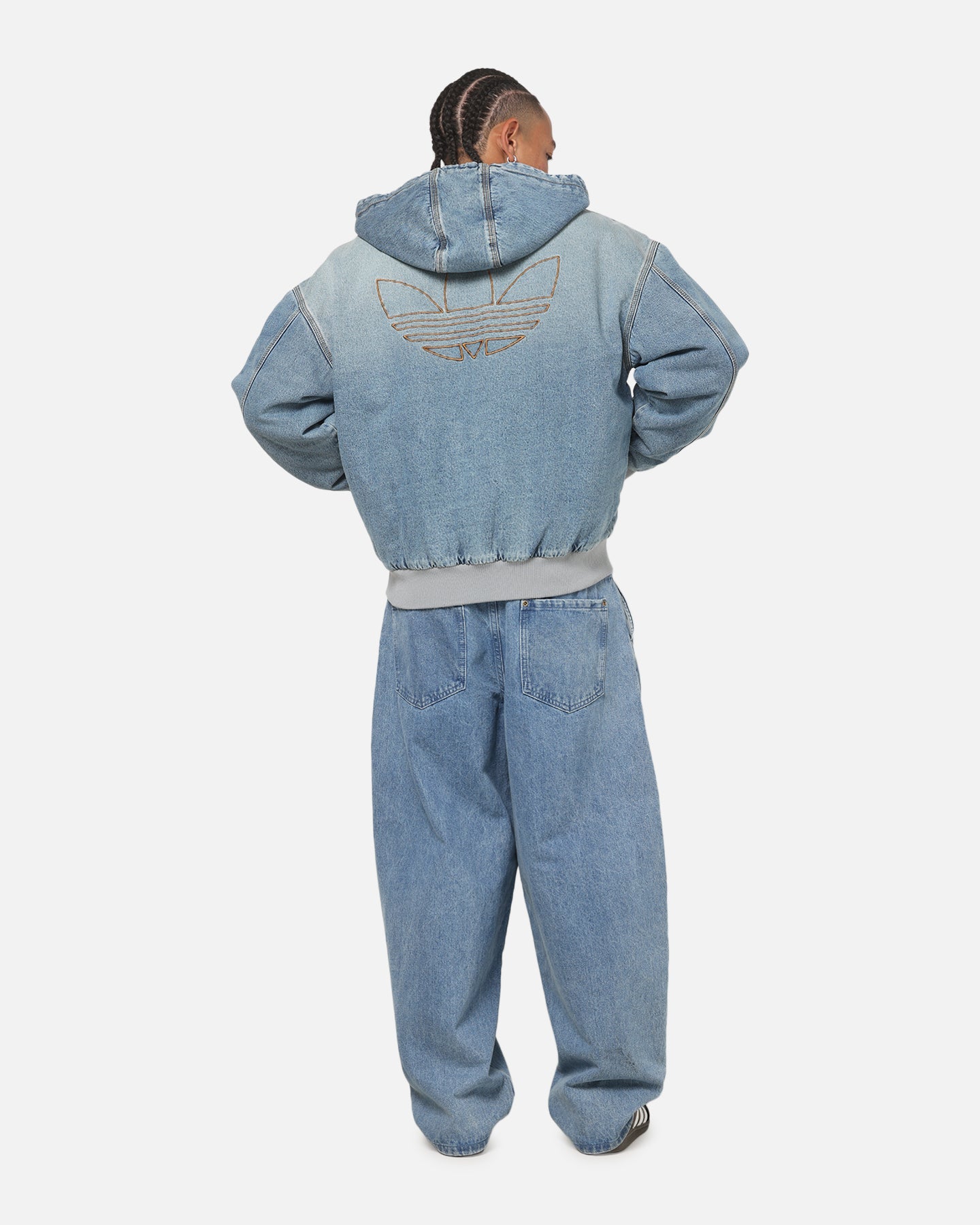 Adidas Denim Padded Jacket Indigo Denim