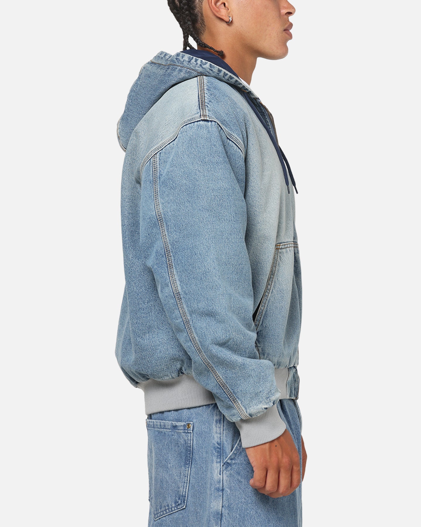 Adidas Denim Padded Jacket Indigo Denim