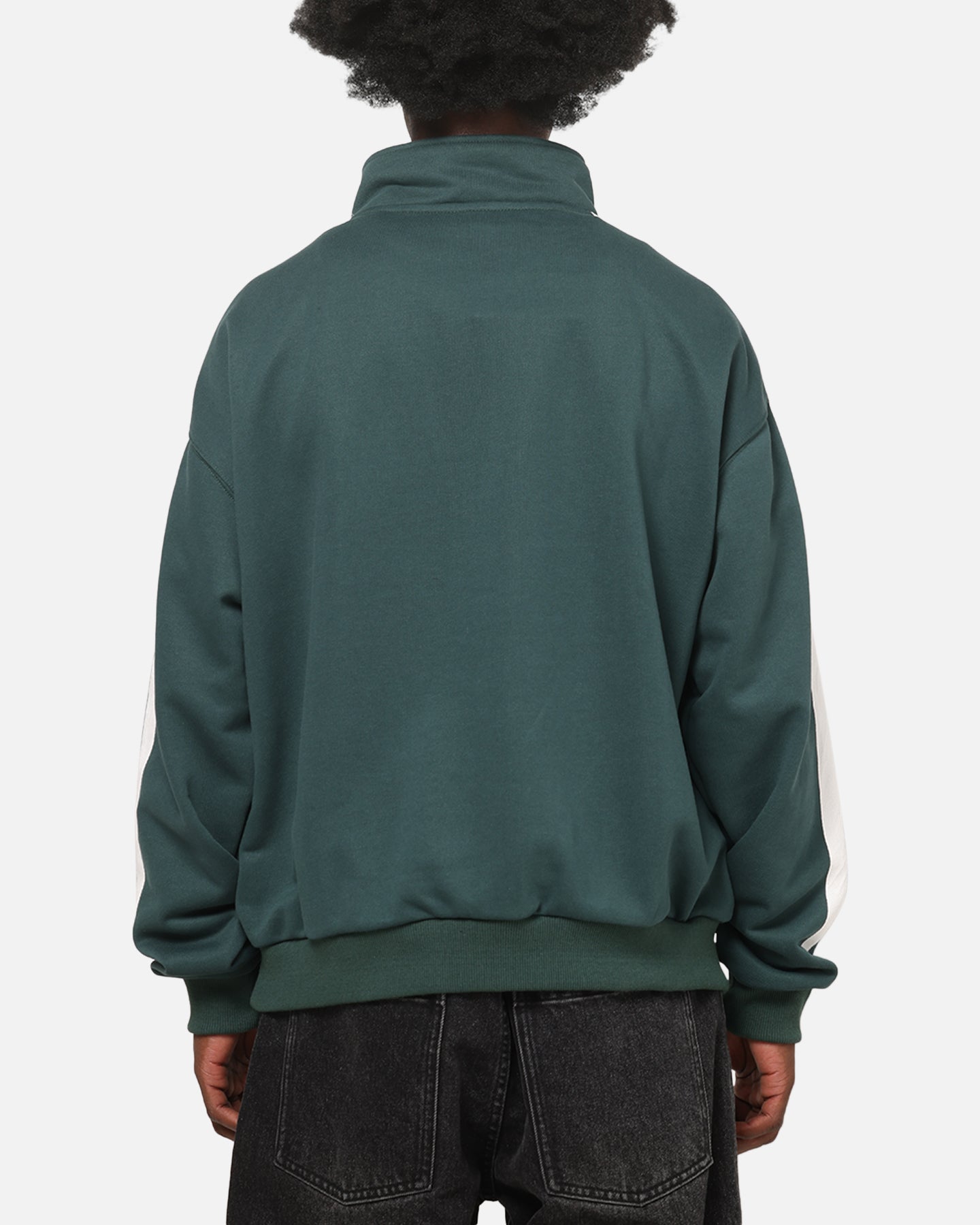 Carre Footie 1/4 Zip Crewneck Green/Off White