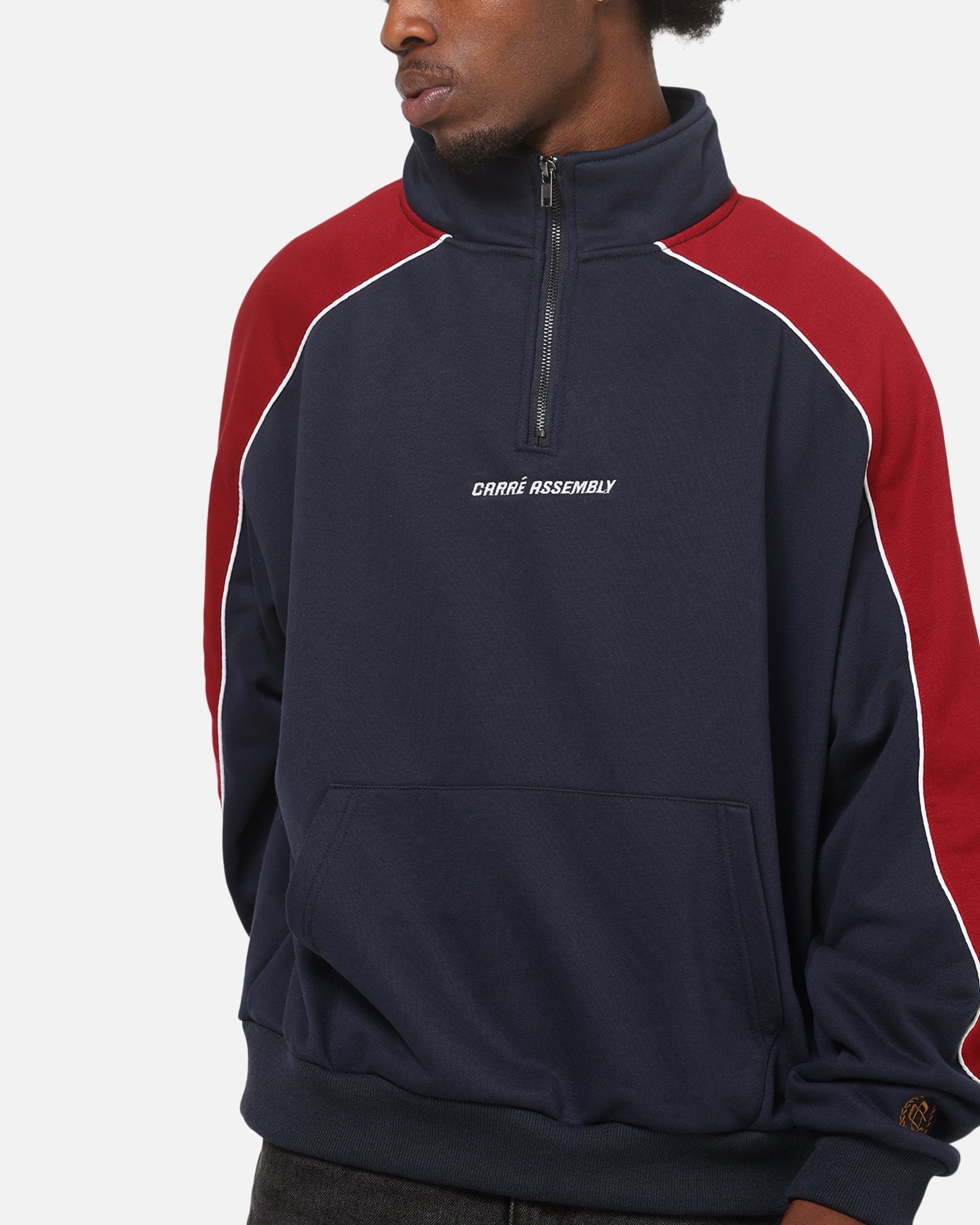 Carre Assembly League 1/4 Zip Crewneck Navy/Red