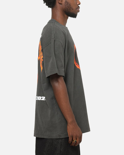 73Studio Marvel Punisher Flames Heavy T-Shirt Black Wash