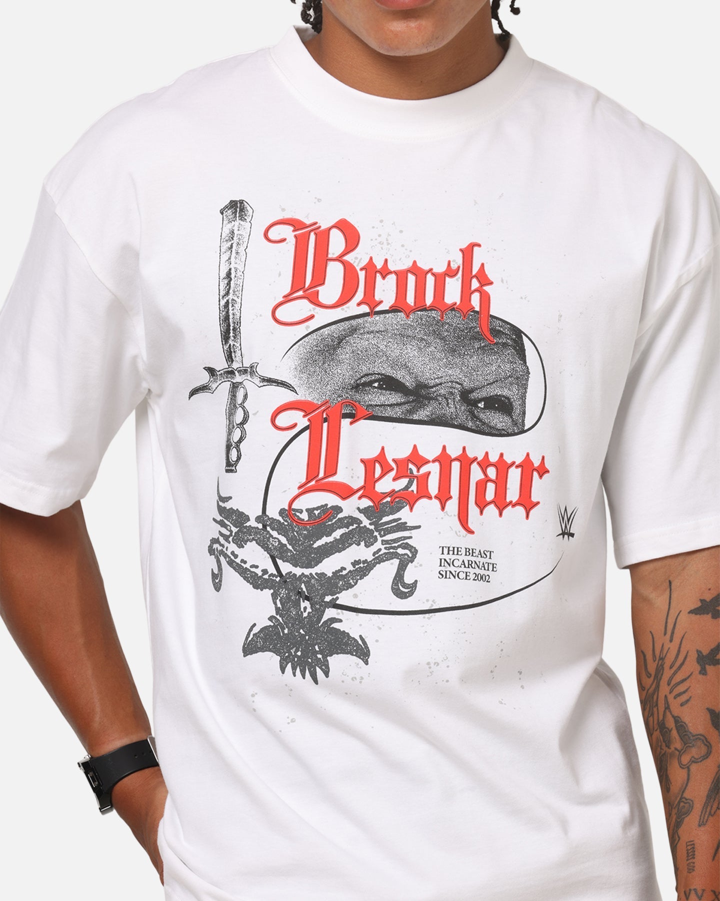 73Studio X WWE Brock Lesner Vintage T-Shirt White