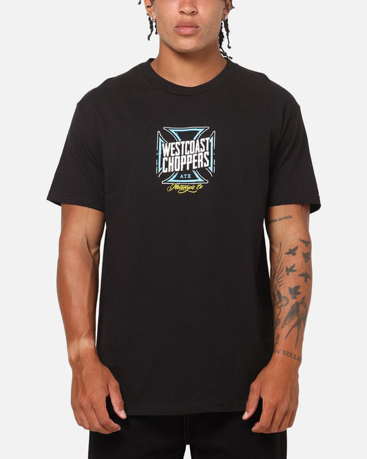 West Coast Choppers Skew Logo Flames T-Shirt Black