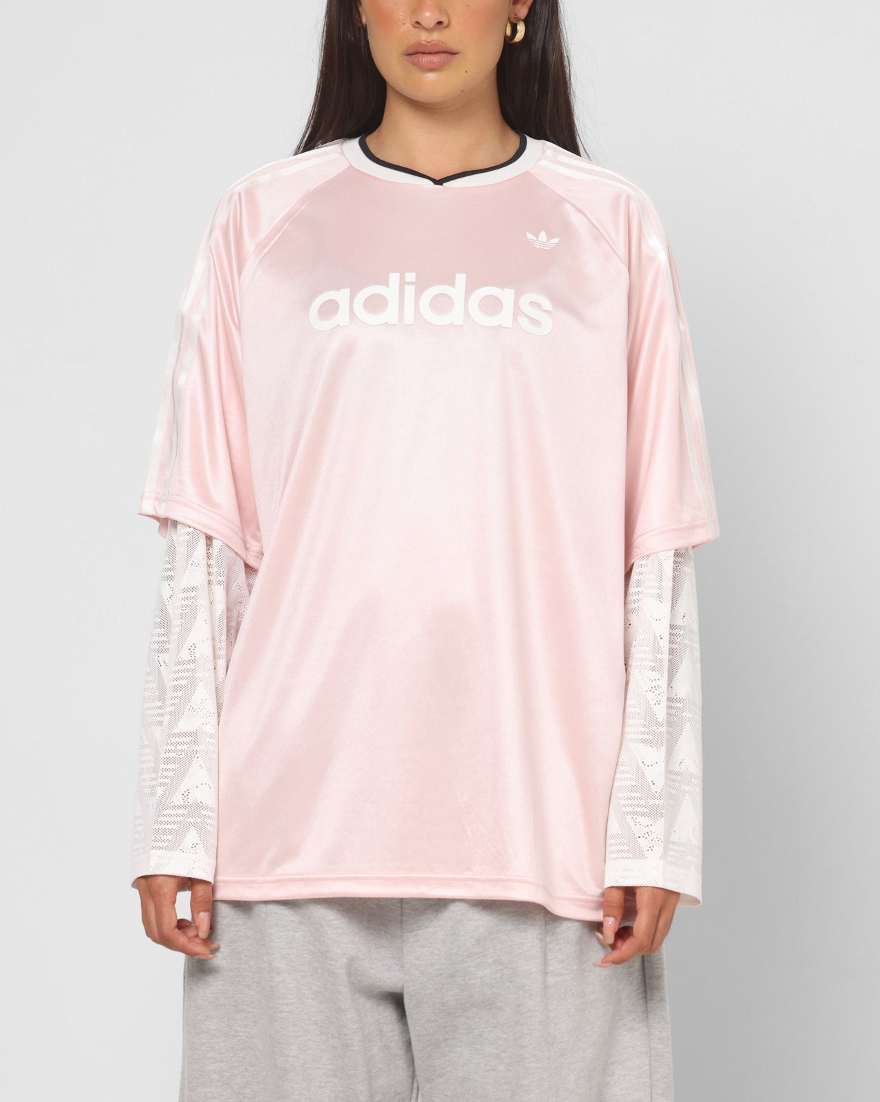 Adidas Women's Lace Long Sleeve Jersey Pink