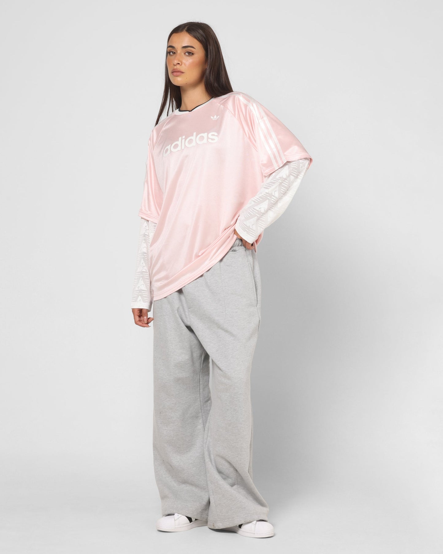 Adidas Women's Lace Long Sleeve Jersey Pink