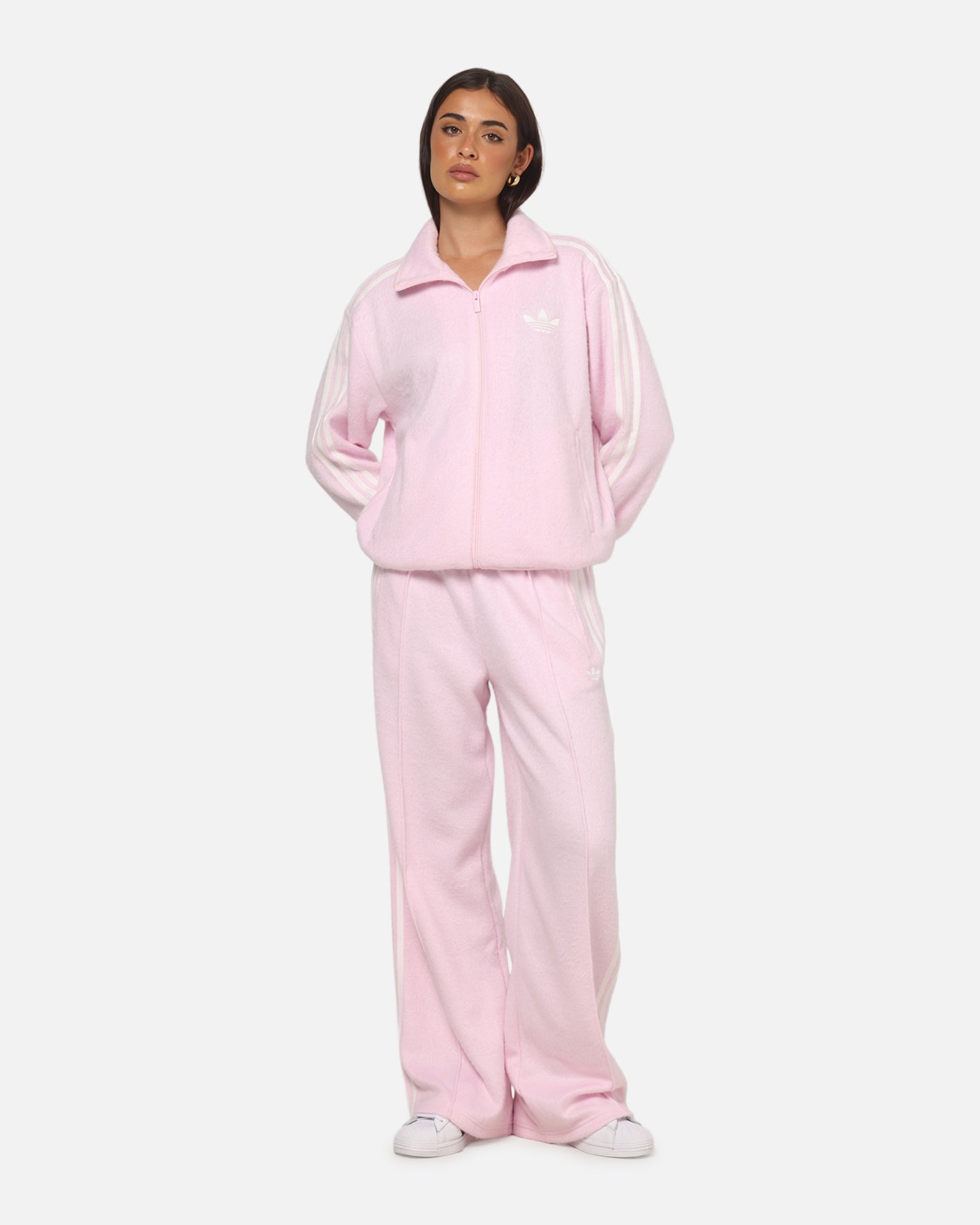 Adidas Women's Mohair Firebird Track Top Clear Pink