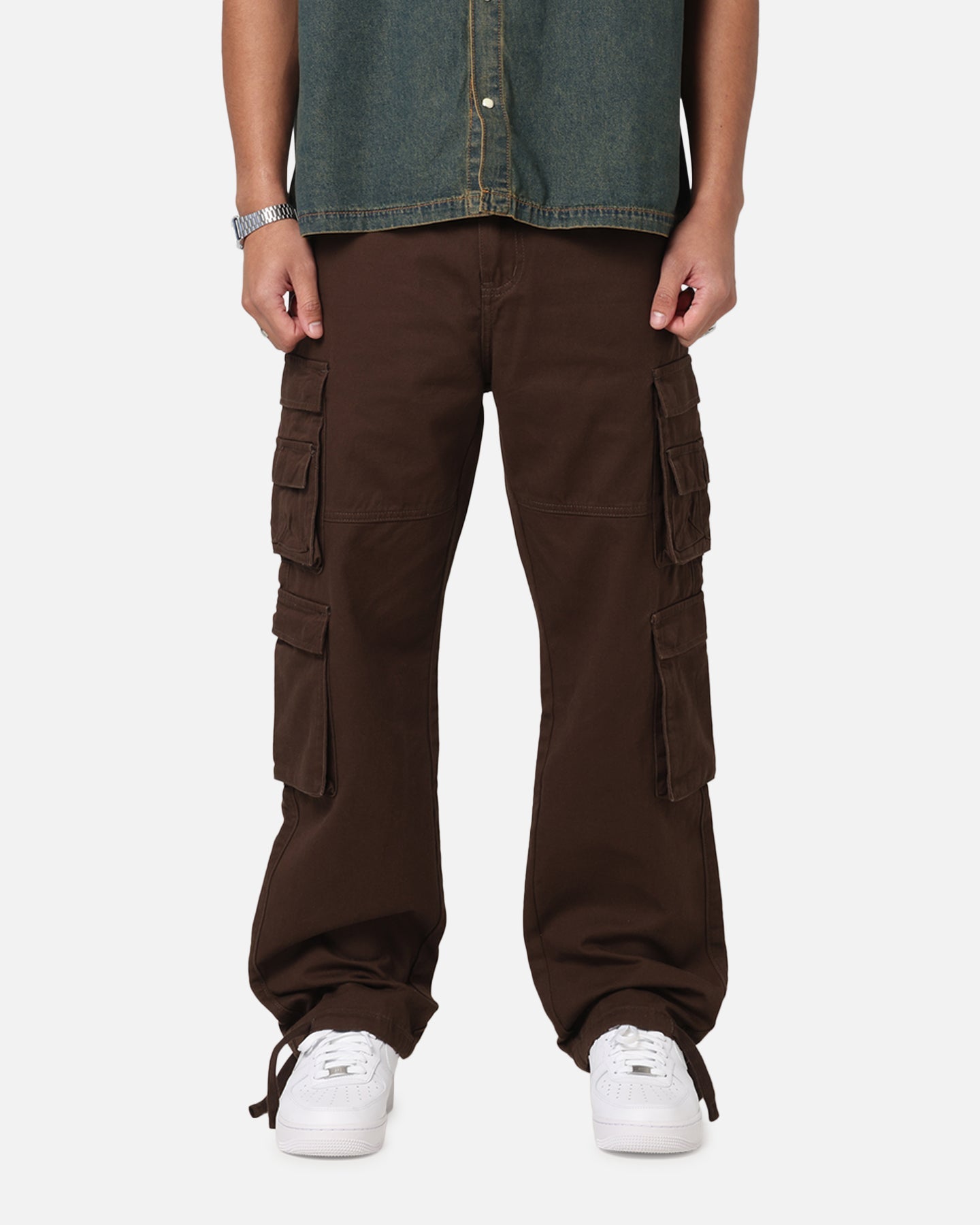 Saint Morta Modern Utility Cargo Pants Washed Brown