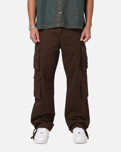 Saint Morta Modern Utility Cargo Pants Washed Brown