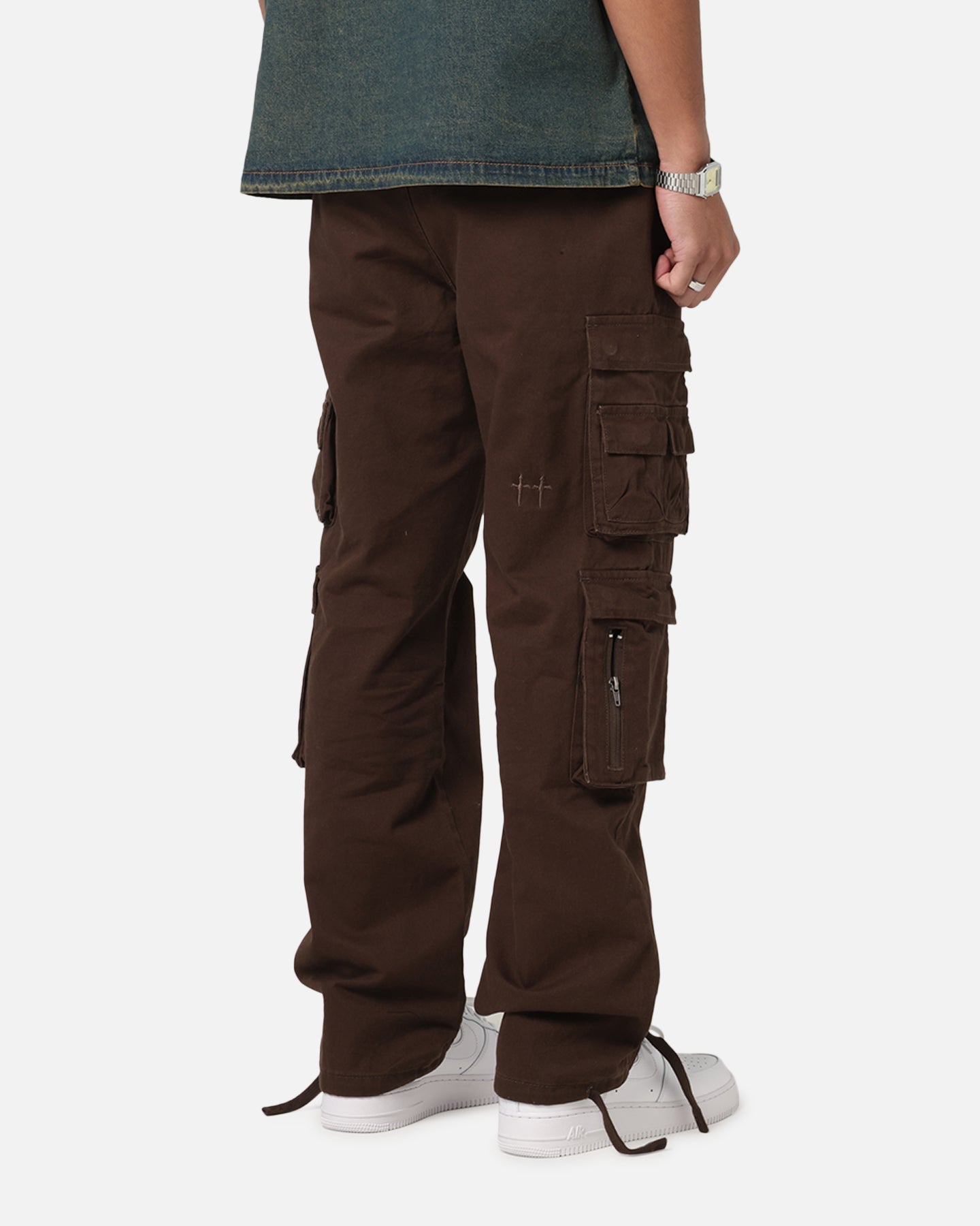 Saint Morta Modern Utility Cargo Pants Washed Brown