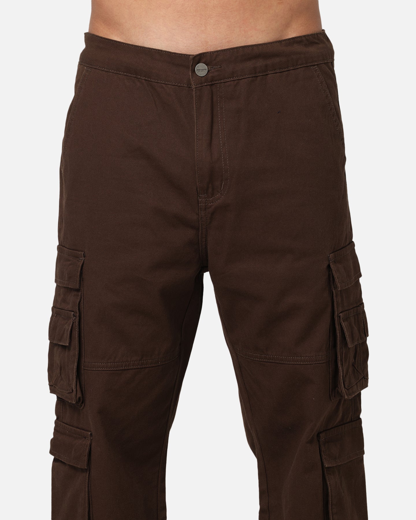 Saint Morta Modern Utility Cargo Pants Washed Brown