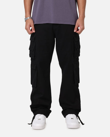Saint Morta Modern Utility Cargo Pants Washed Black