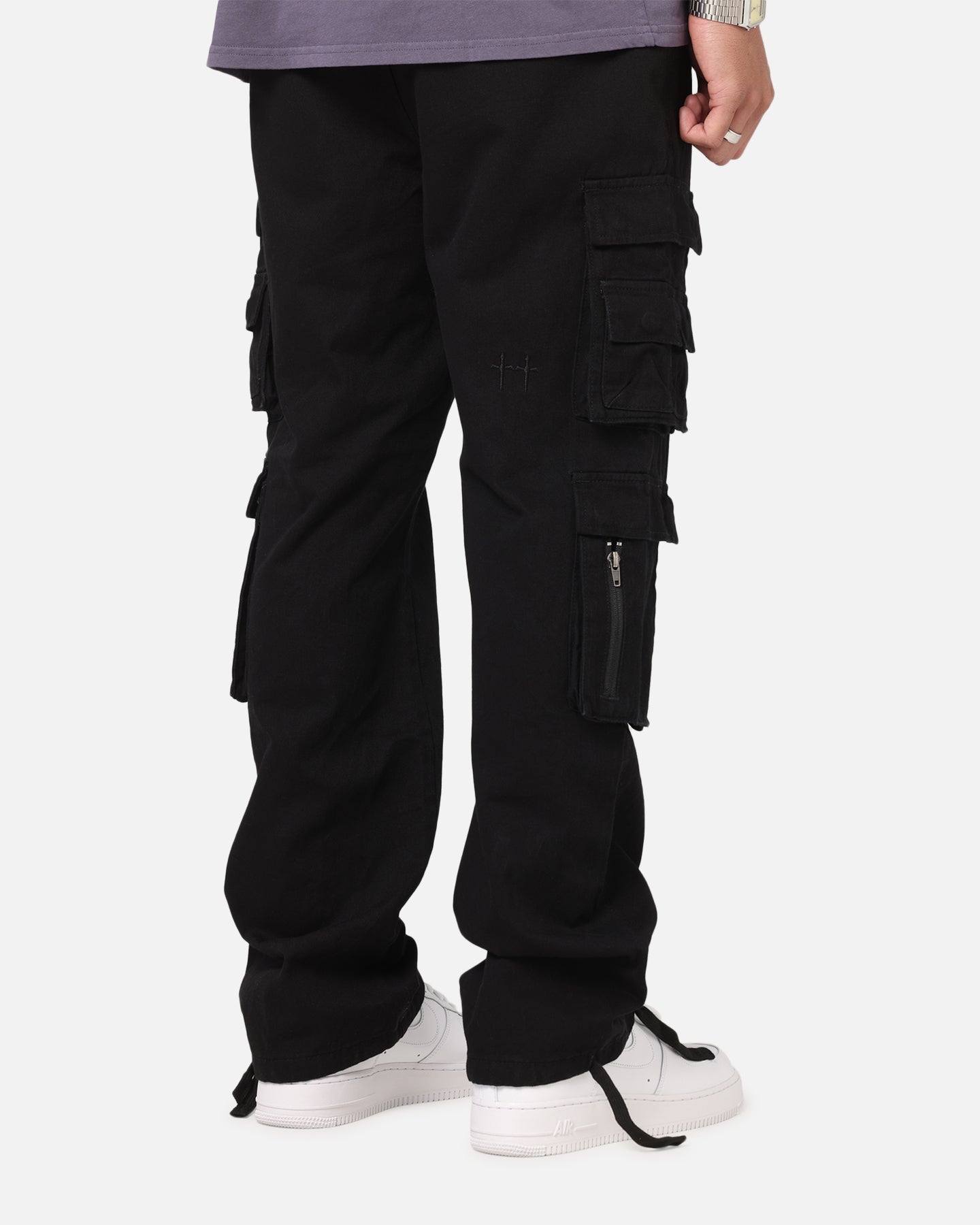Saint Morta Modern Utility Cargo Pants Washed Black