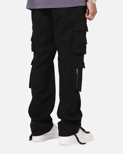 Saint Morta Modern Utility Cargo Pants Washed Black