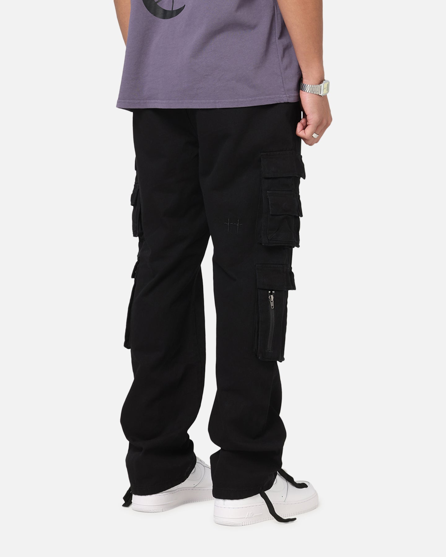 Saint Morta Modern Utility Cargo Pants Washed Black