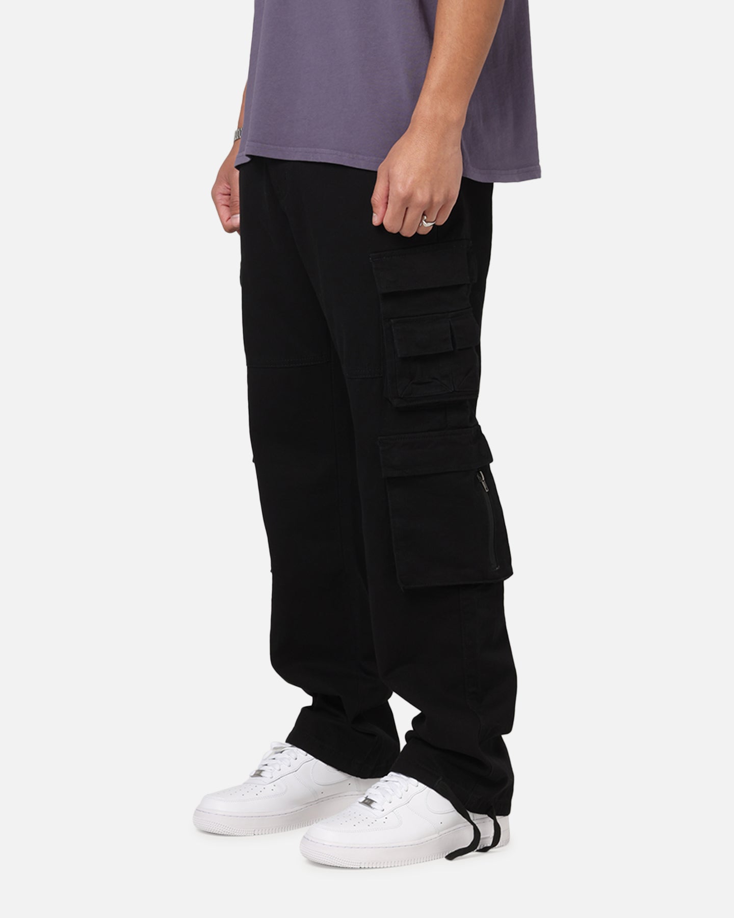 Saint Morta Modern Utility Cargo Pants Washed Black