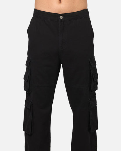 Saint Morta Modern Utility Cargo Pants Washed Black