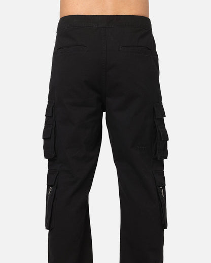 Saint Morta Modern Utility Cargo Pants Washed Black