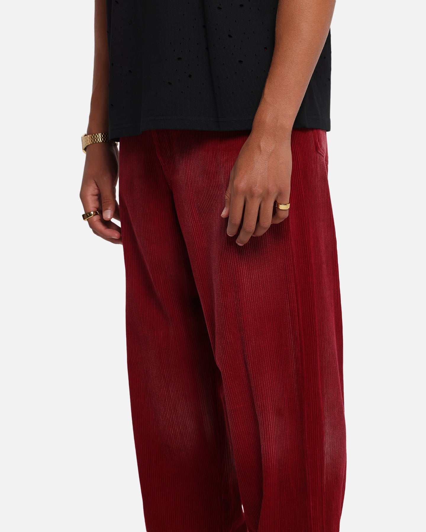 XXIII Corduroy Wash Pants Burgundy