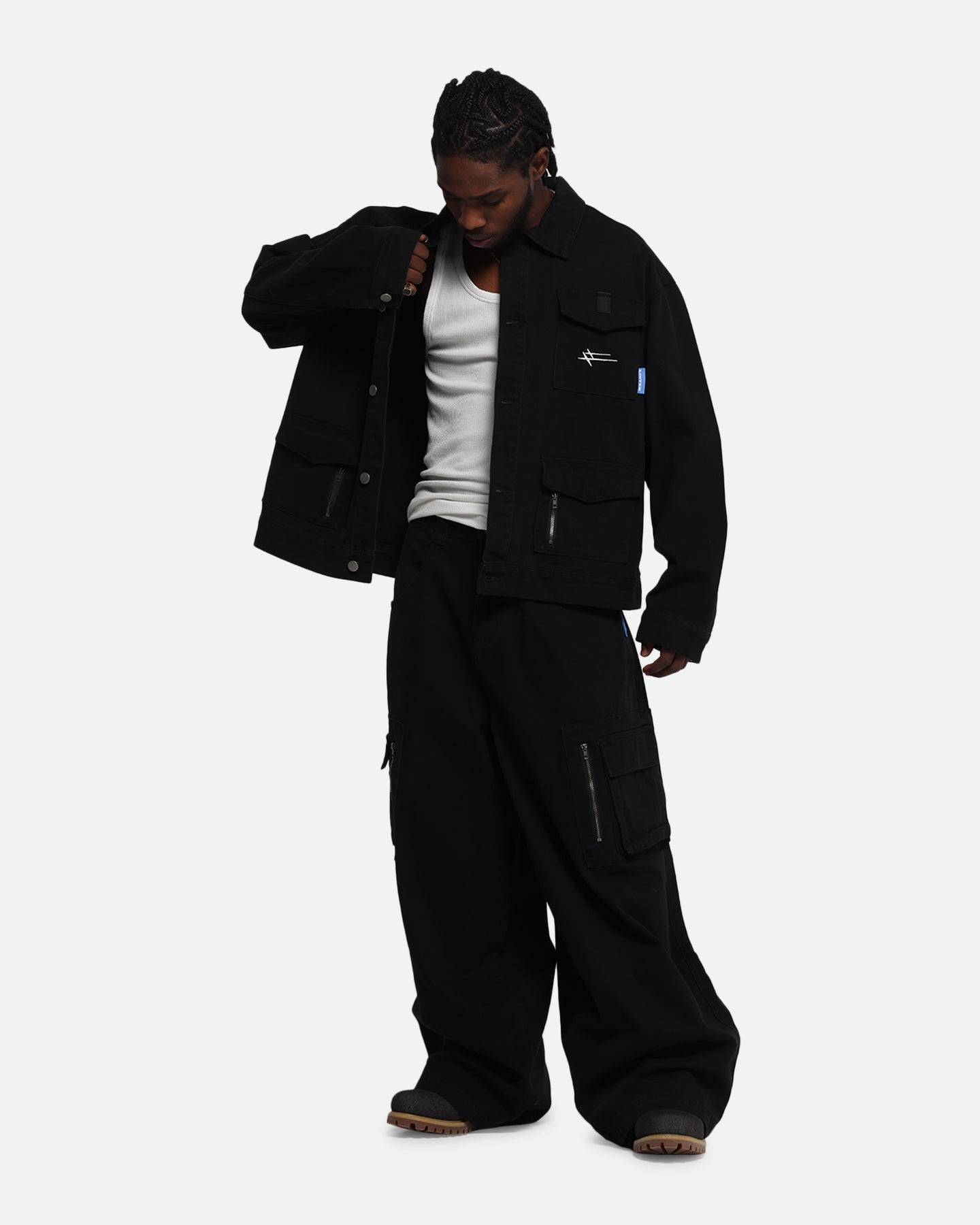 Loiter Combat Cargo Pants Washed Black