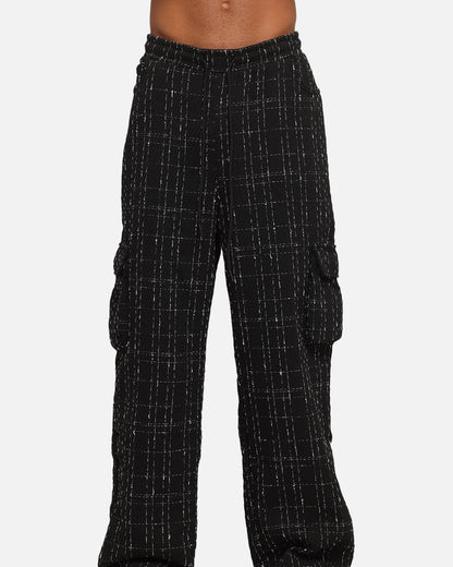 XXIII Boucle Tweed Cargo Pants Black