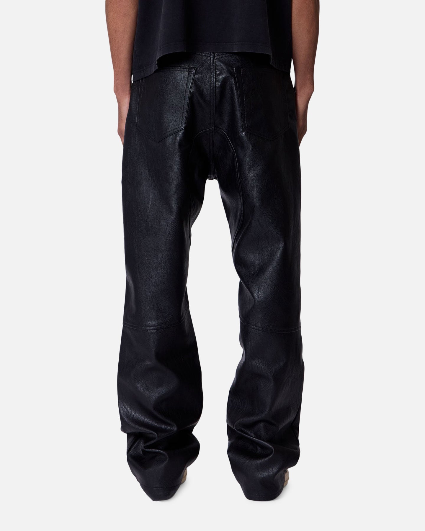 MNML Ultra Baggy Vegan Leather Pants Black