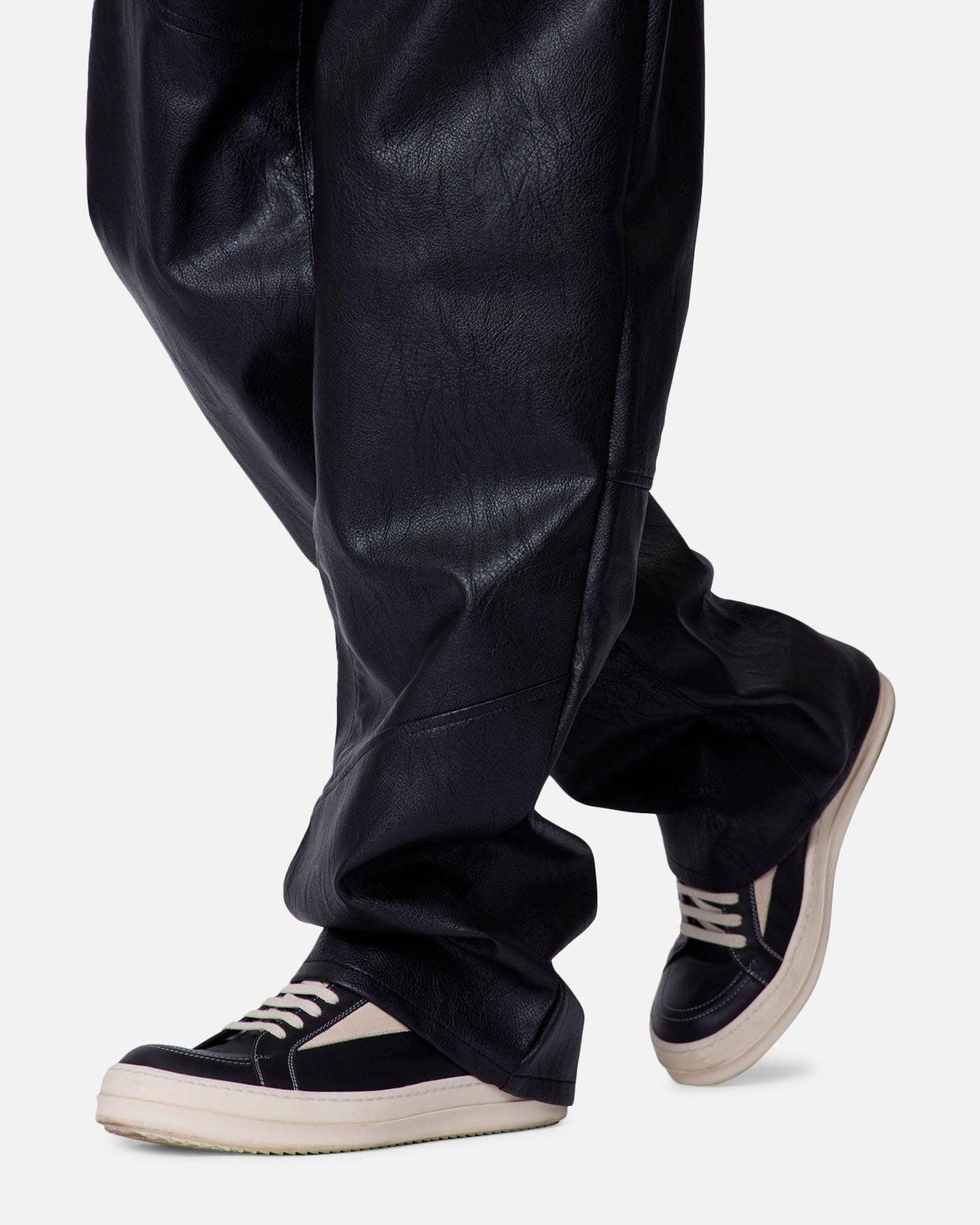 MNML Ultra Baggy Vegan Leather Pants Black