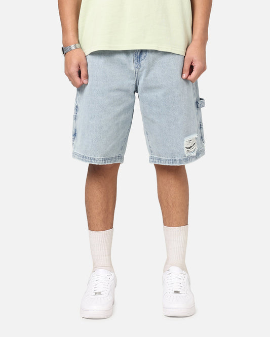 Carre Distressed Carpenter Jorts Light Blue Wash