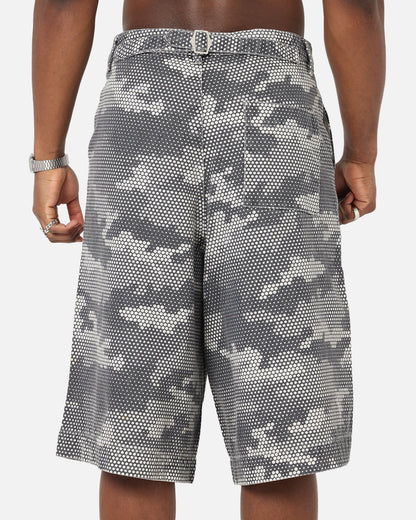XXIII Wide Leg Denim Shorts Digi Camo