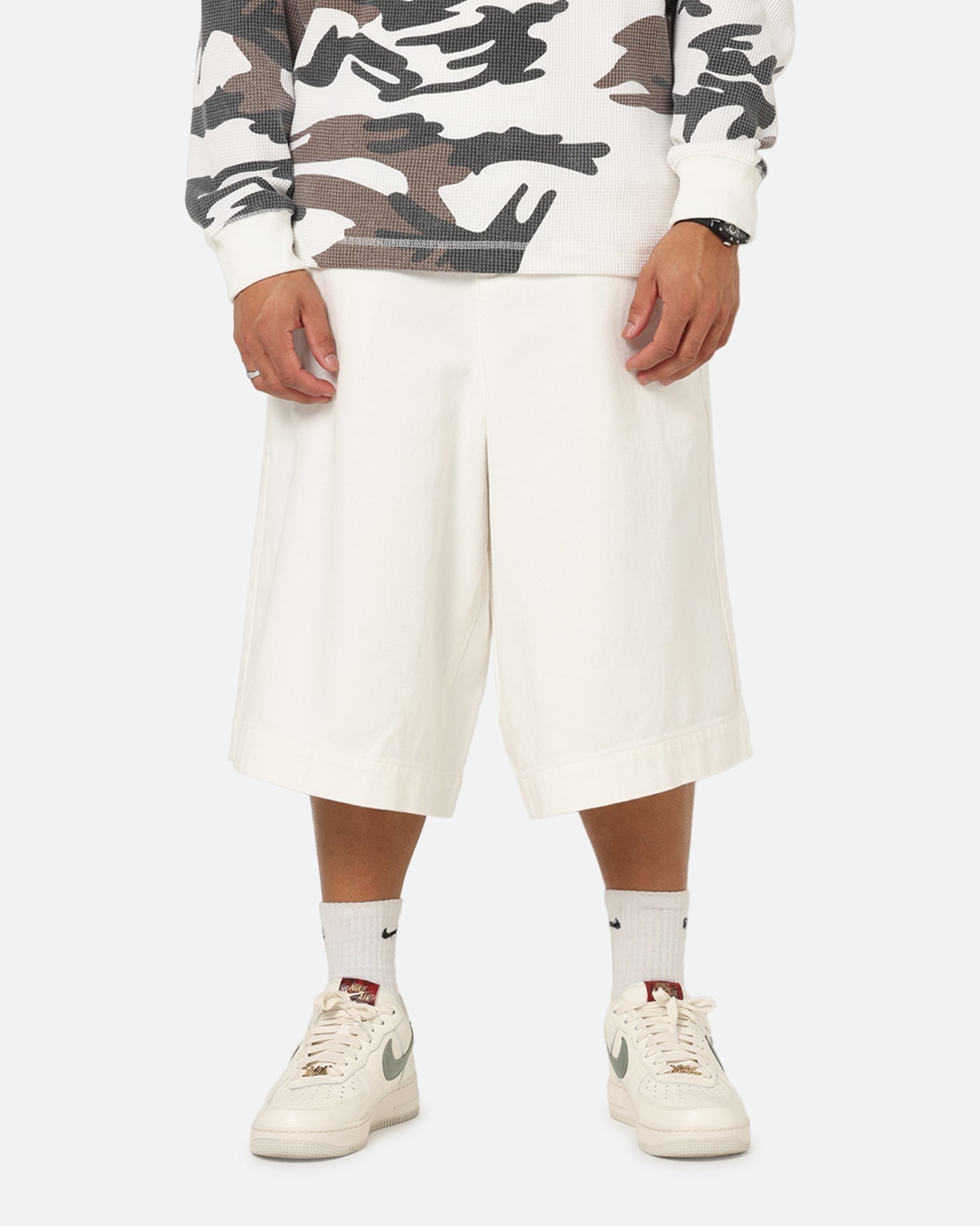 XXIII Wide Leg Denim Shorts Off White