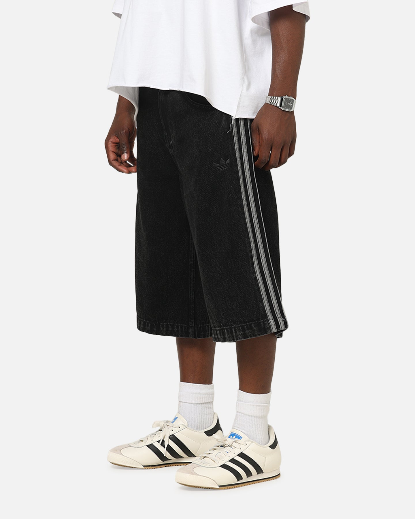 Adidas Firebird Denim Shorts Black Denim