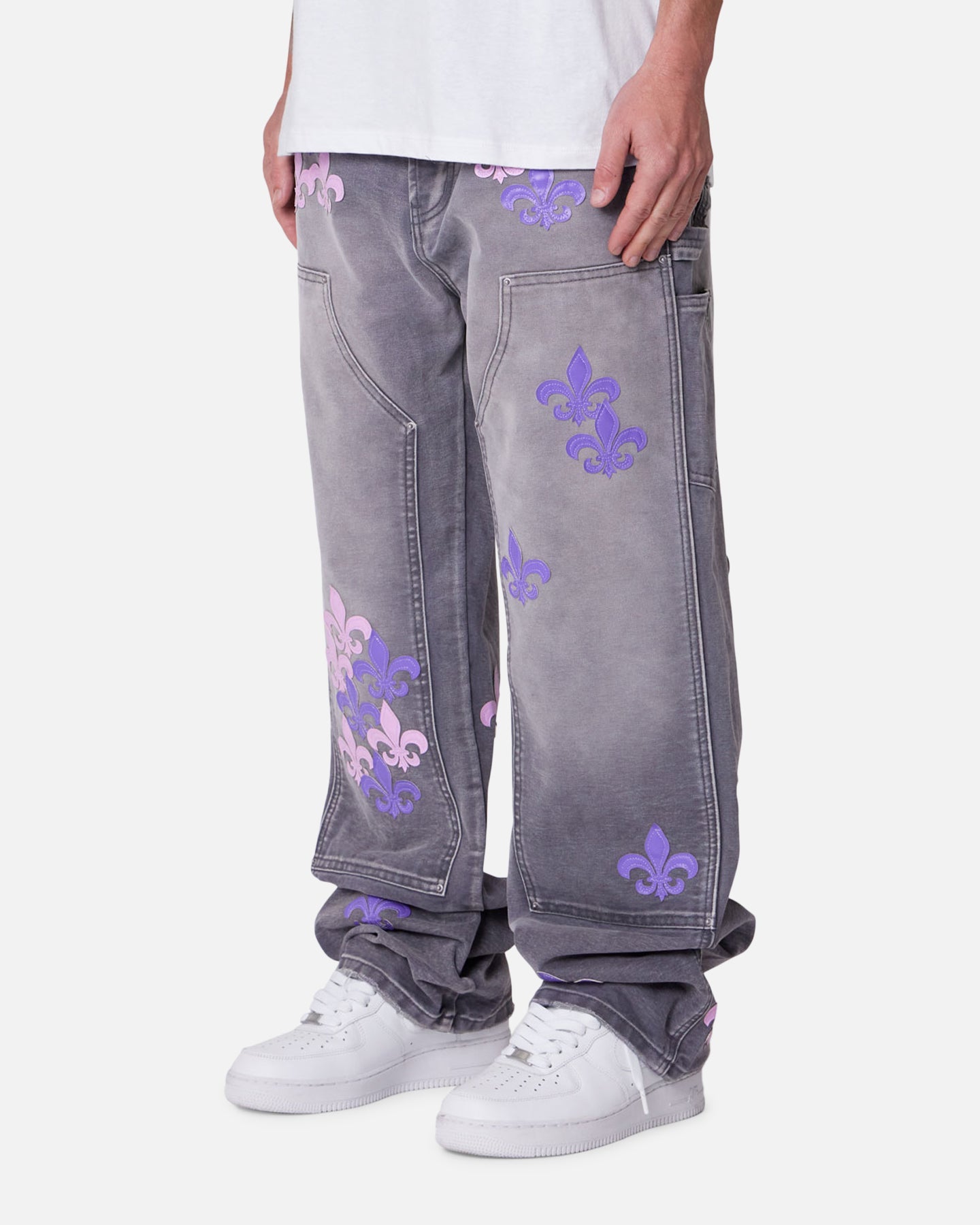 MNML Ultra Baggy Fleur Carpenter Pants Grey