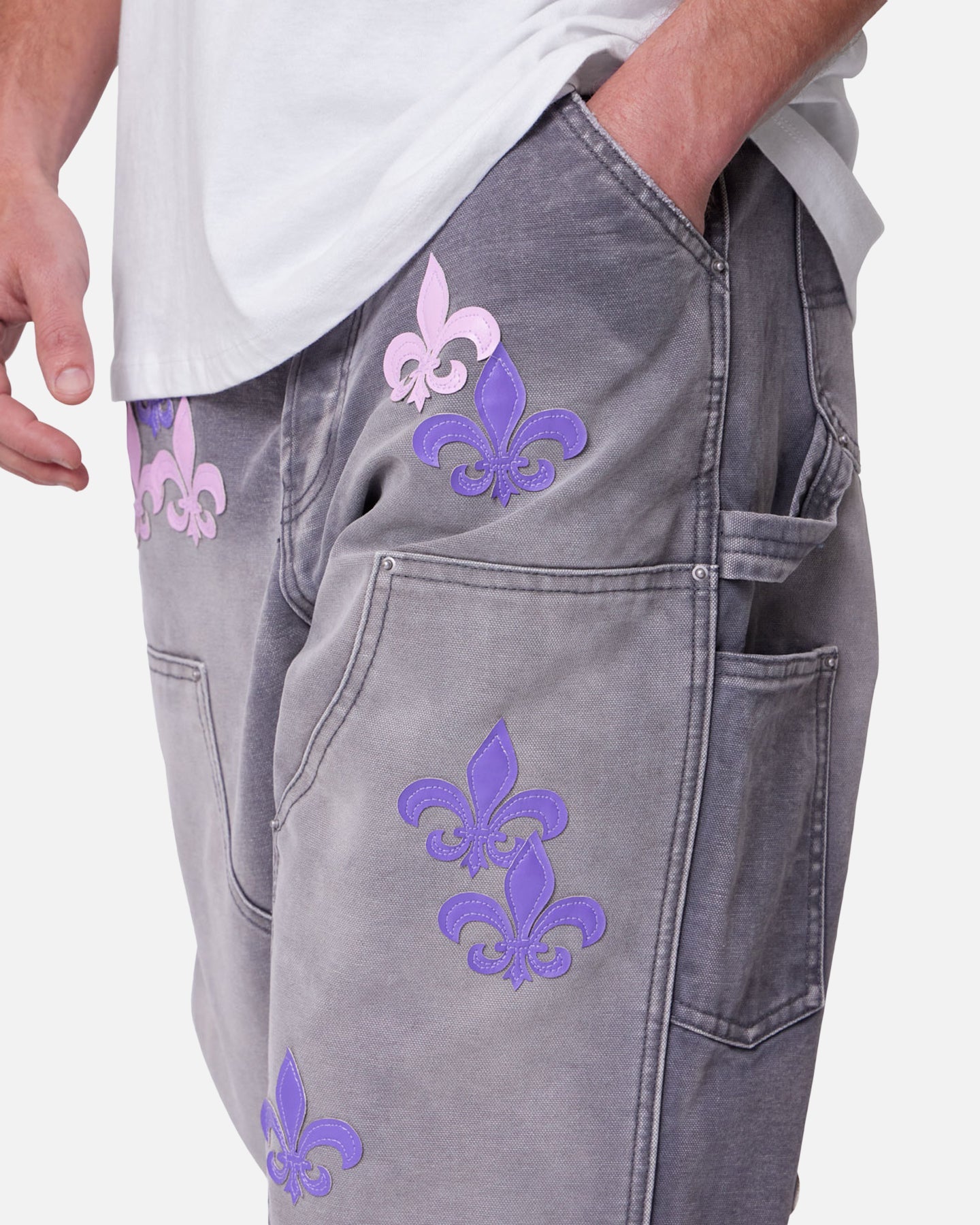 MNML Ultra Baggy Fleur Carpenter Pants Grey