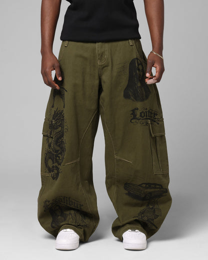 Loiter Layered Holy Fire Cargo Pants Khaki