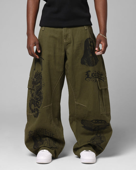 Loiter Layered Holy Fire Cargo Pants Khaki