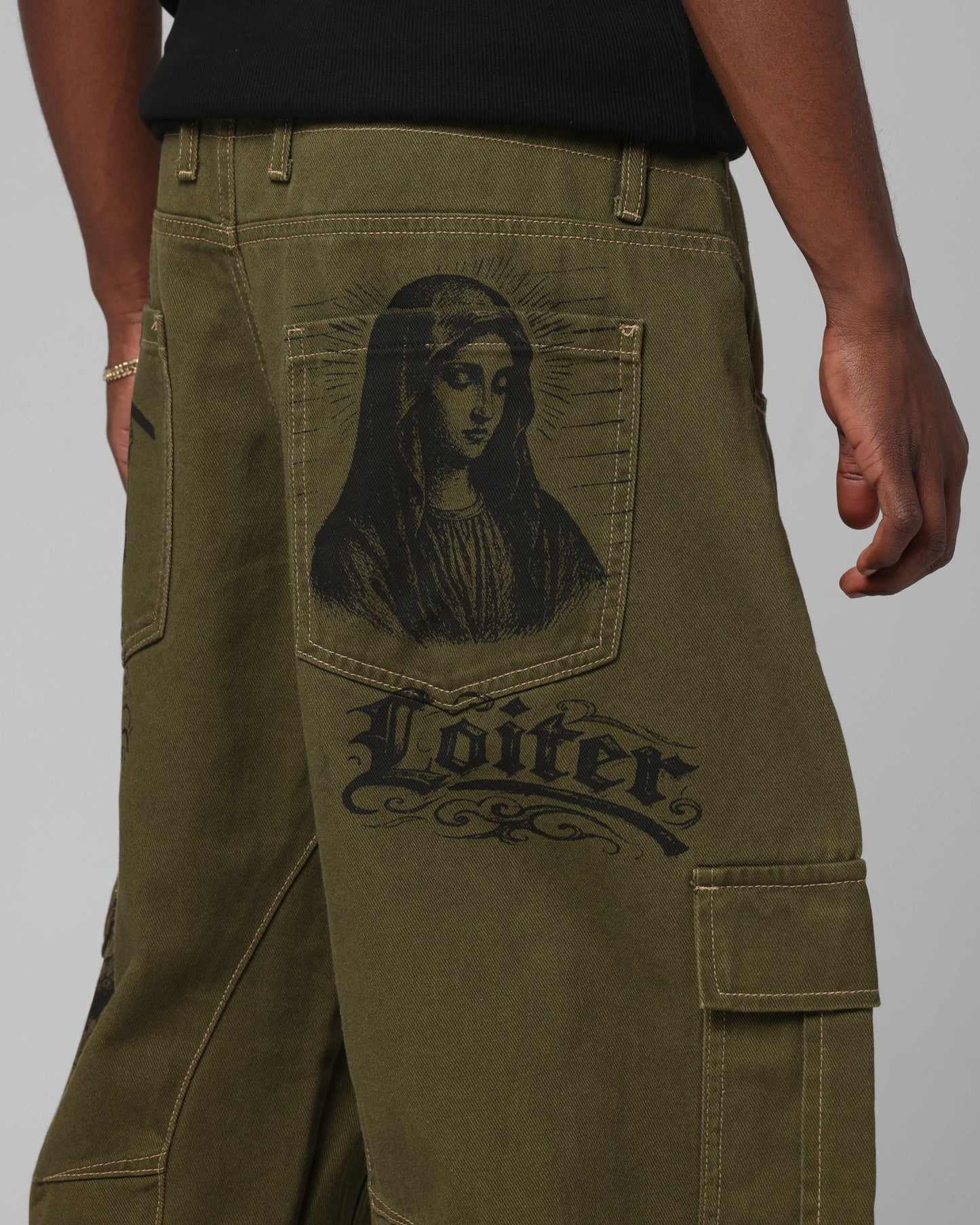 Loiter Layered Holy Fire Cargo Pants Khaki