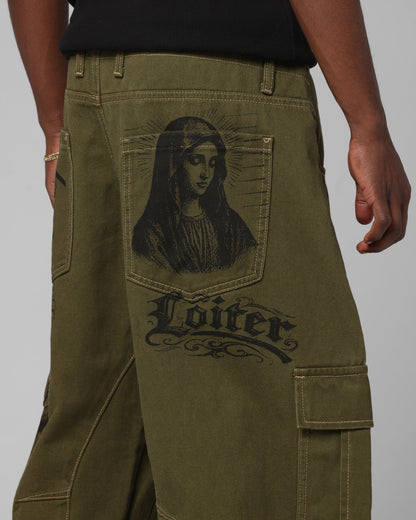 Loiter Layered Holy Fire Cargo Pants Khaki
