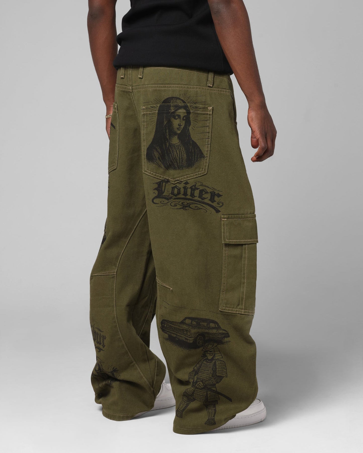 Loiter Layered Holy Fire Cargo Pants Khaki