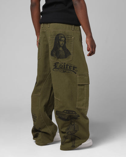 Loiter Layered Holy Fire Cargo Pants Khaki
