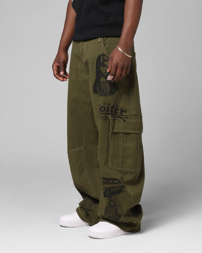 Loiter Layered Holy Fire Cargo Pants Khaki