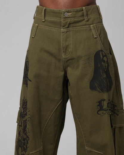 Loiter Layered Holy Fire Cargo Pants Khaki