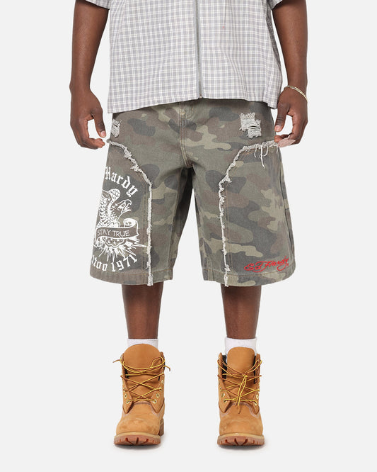 Ed Hardy Distress Camo Carpenter Jorts Camo