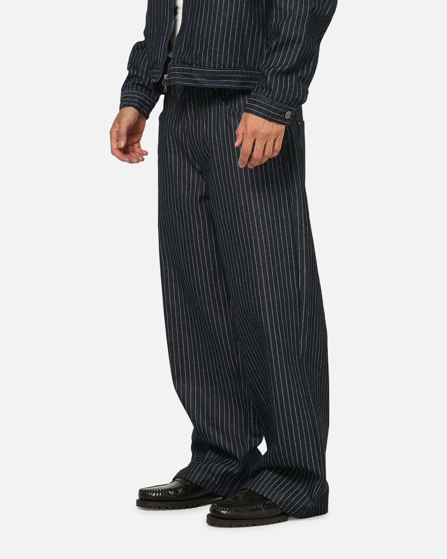 Carre Lockout Pinstripe Baggy Pants Navy Pinstripe