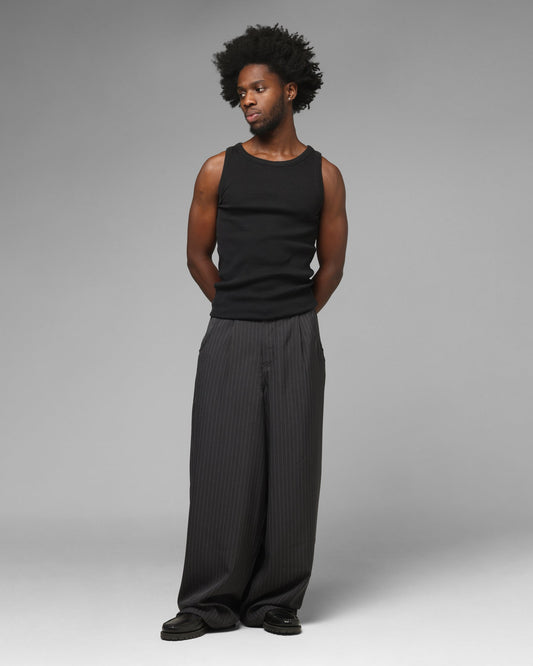 Loiter Eastern Bloc Pinstripe Trousers Black Pinstripe