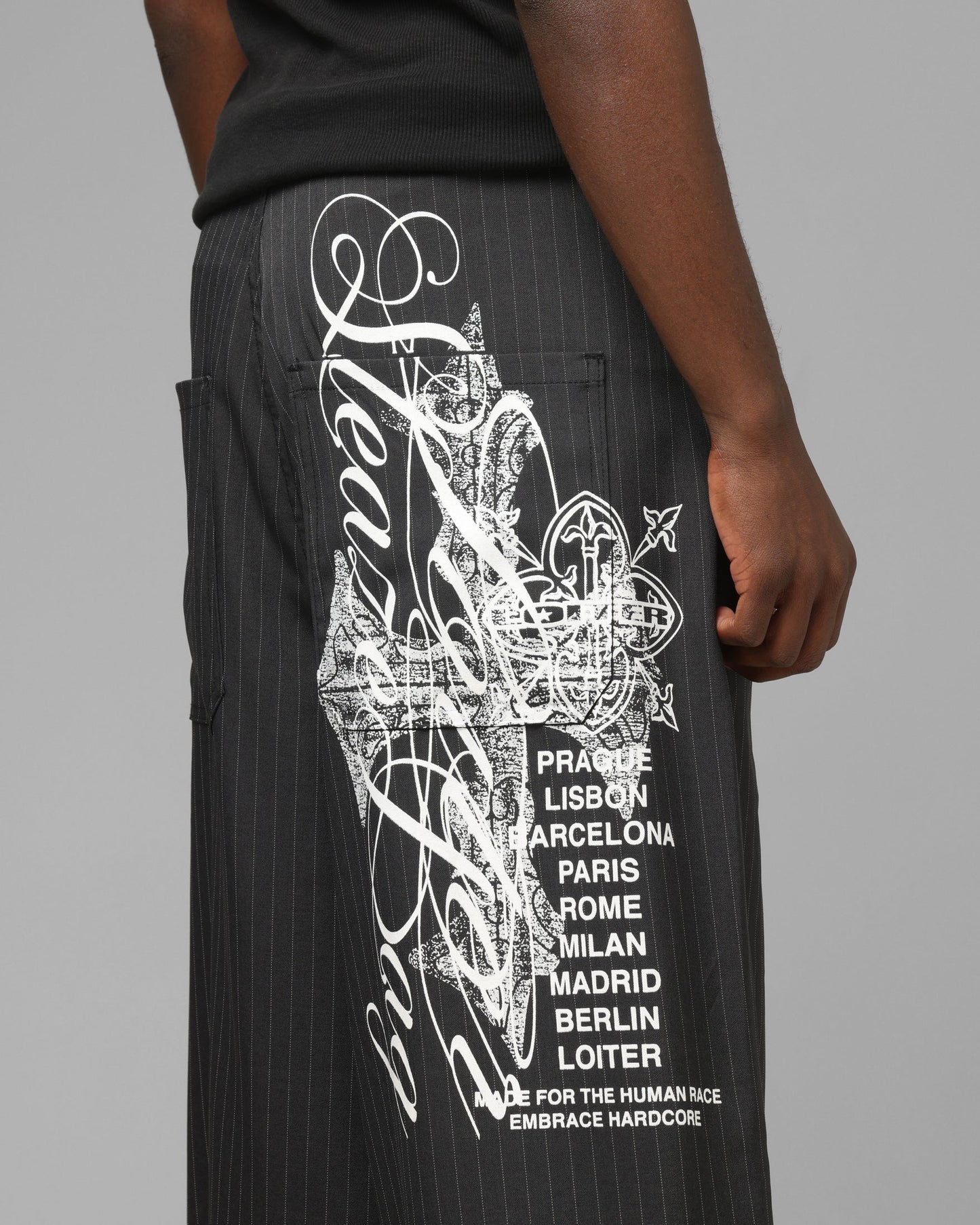 Loiter Eastern Bloc Pinstripe Trousers Black Pinstripe