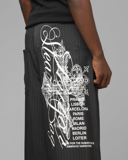 Loiter Eastern Bloc Pinstripe Trousers Black Pinstripe